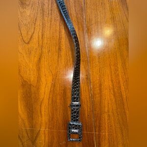 Tahari ASL Black Crocodile Pattern Belt